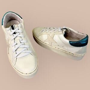 Shu Shop Womens Laced Up Platform Low Top Sneakers Fahion Petula Size 6 Metallic